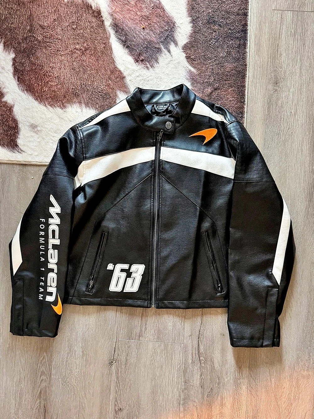 The Wild Collective x McLaren F1 Faux Leather Racing Jacket McLaren F1 Faux